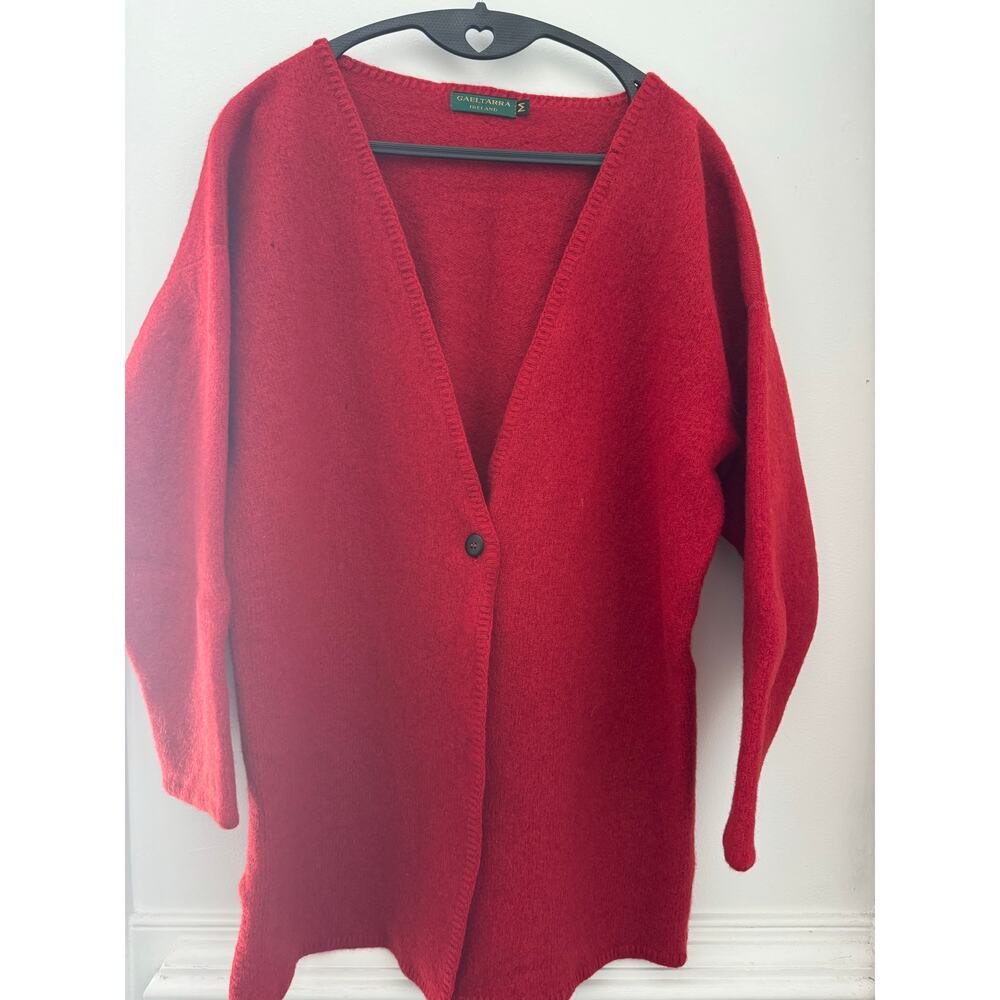red wool cardigan Medium